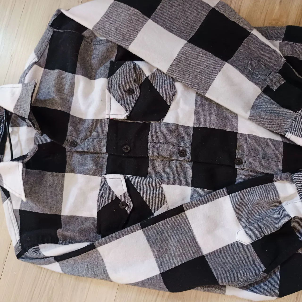 camisa xadrez preto e branco 14 - Foto 5