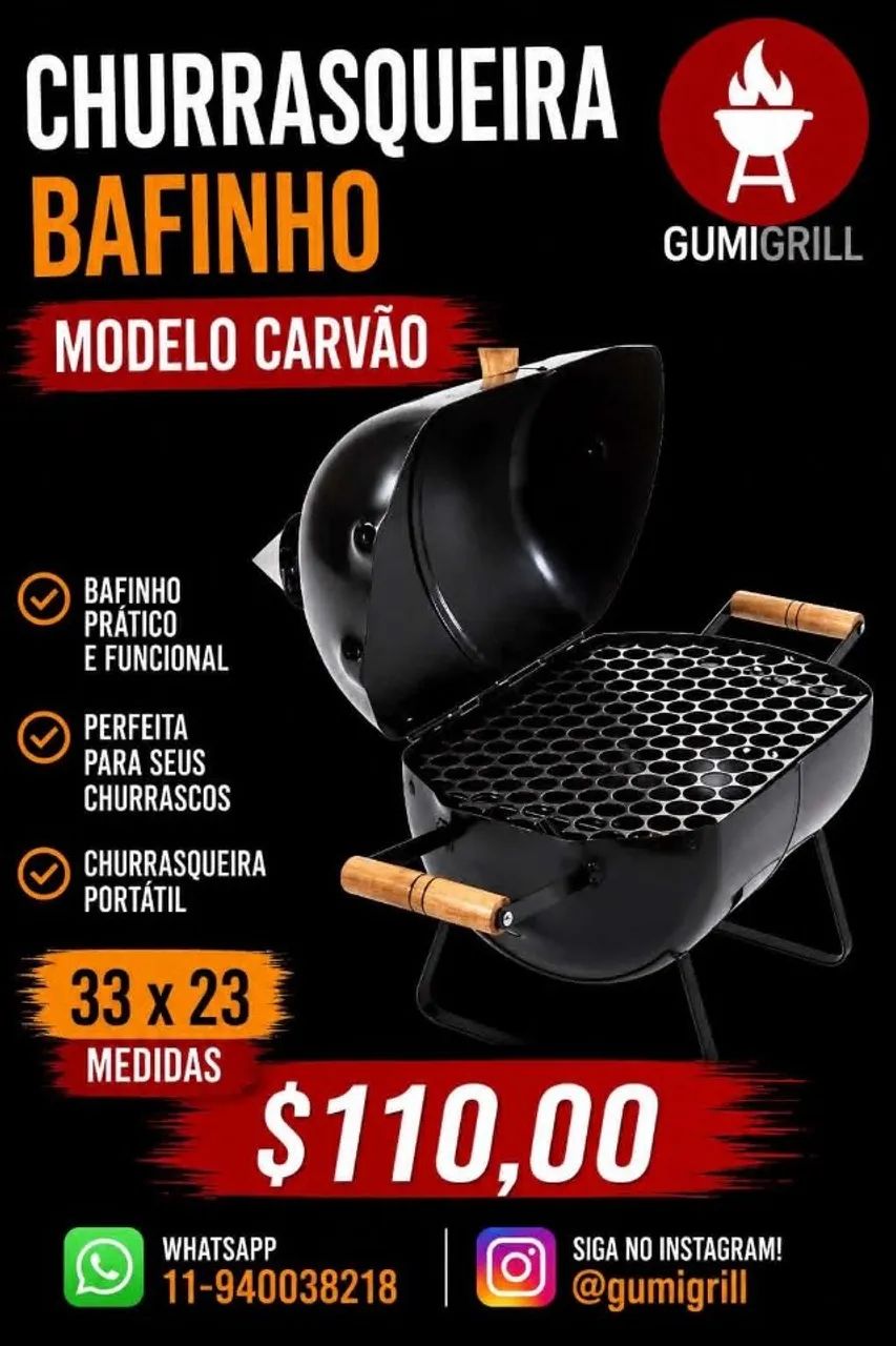 Mini churrasqueira a bafo