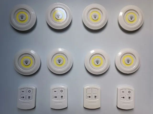 Kit 8 lâmpadas luminárias com 4 controles