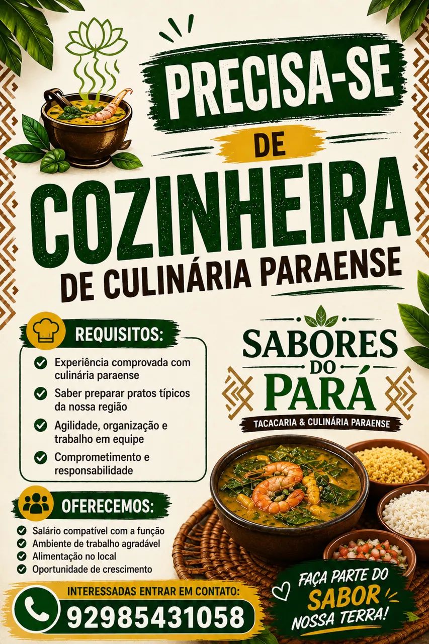 Cozinheira de culinária paraense 