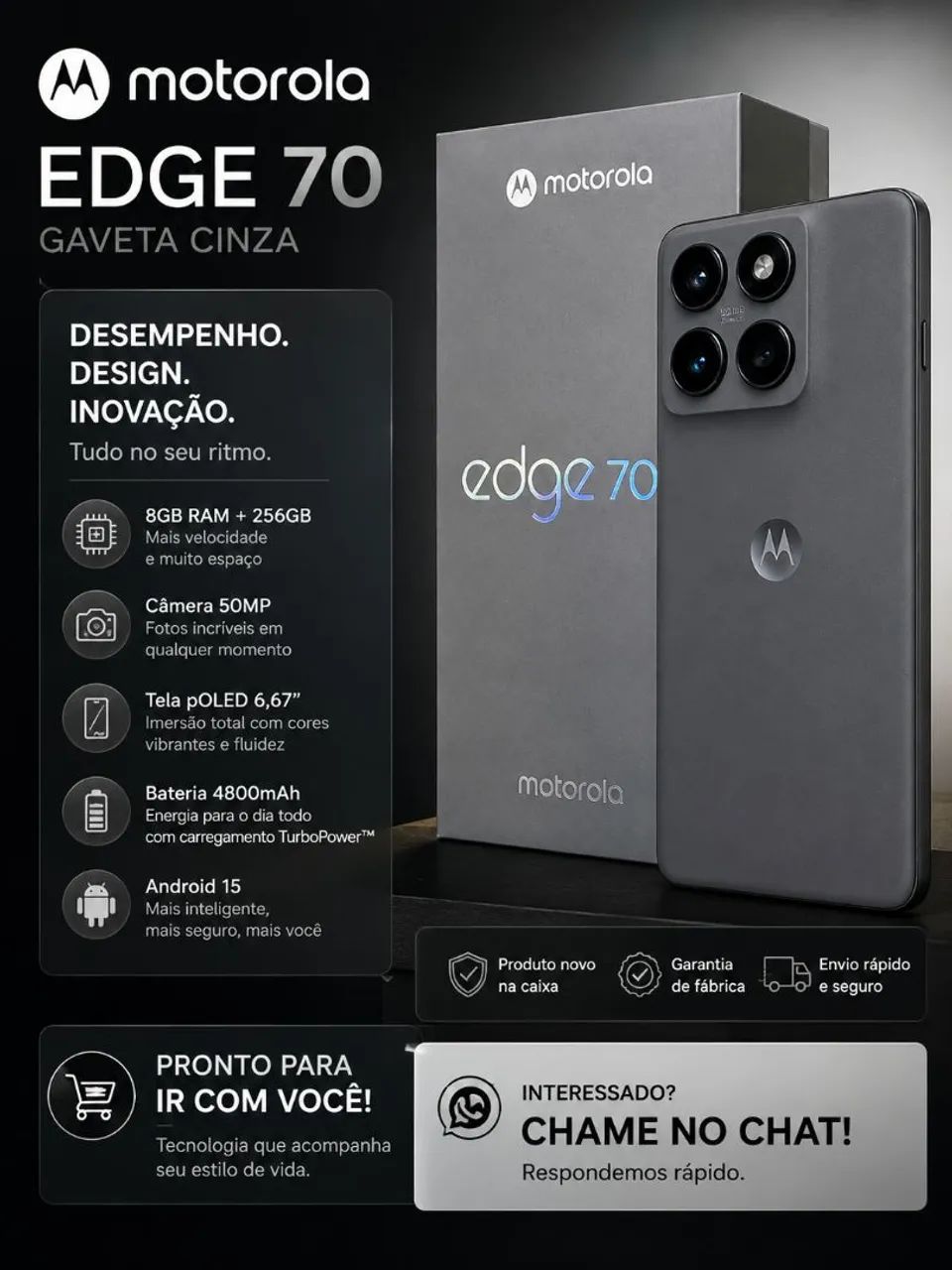 Motorola edge 70 novo nota fiscal 
