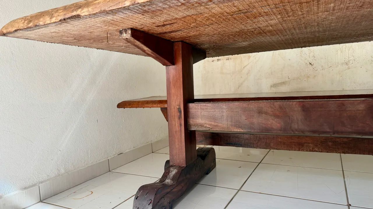 Vendo mesa rústica para área de lazer - Foto 4
