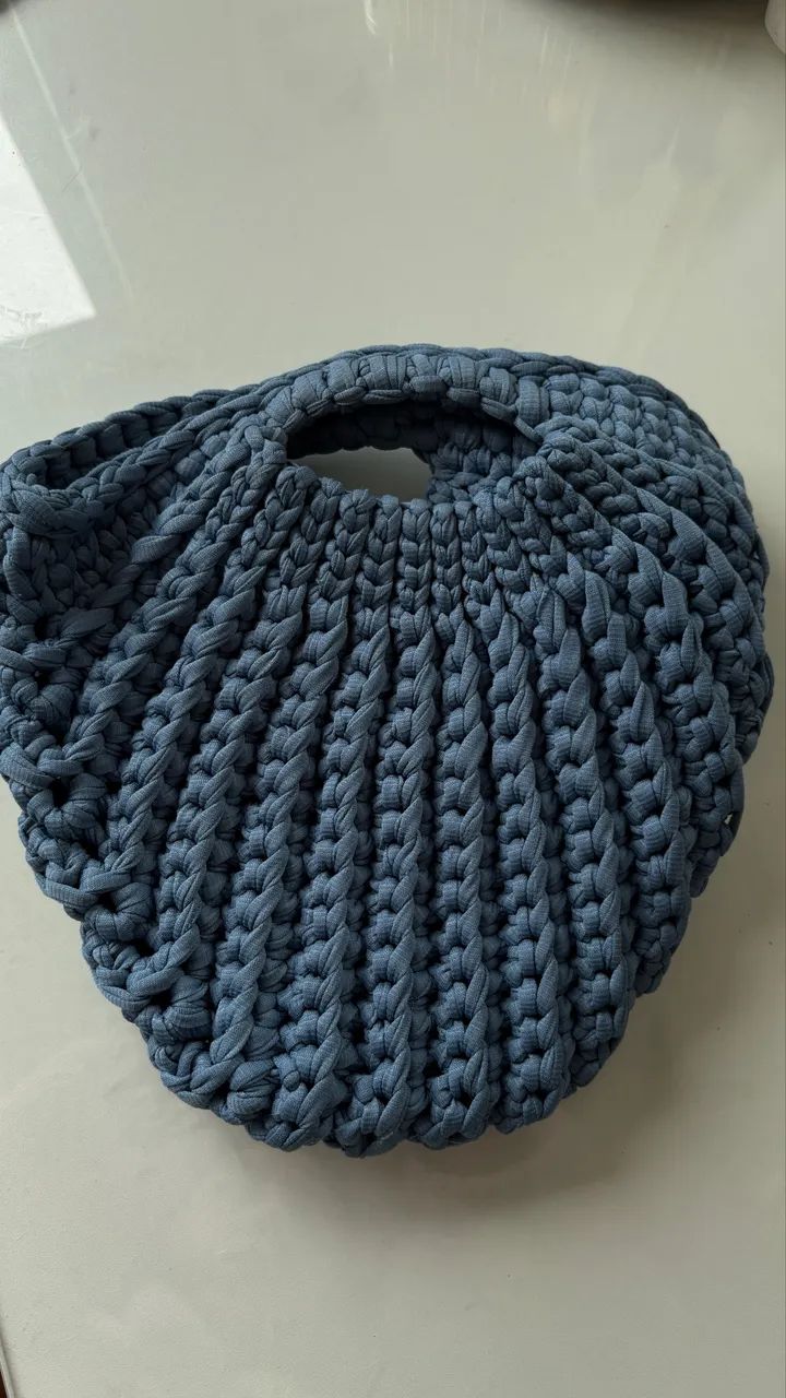 Bolsa crochê azul 