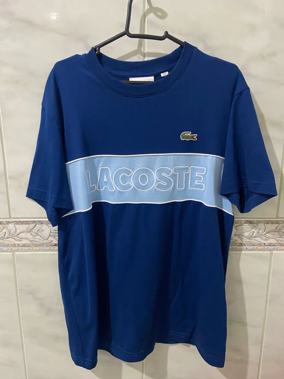 Camiseta Lacoste Azul - Nova  - Foto 3