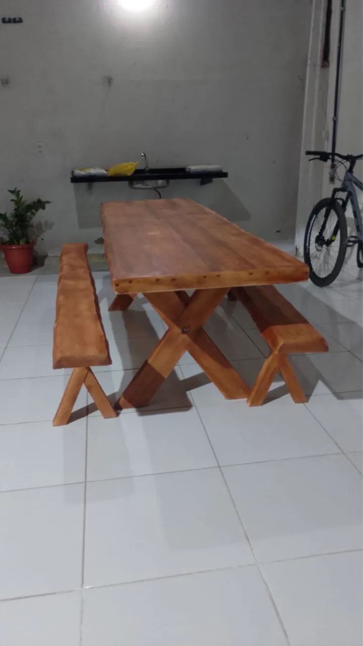 Mesa Rústica MACIÇA ENTREGA GRÁTIS  - Foto 4