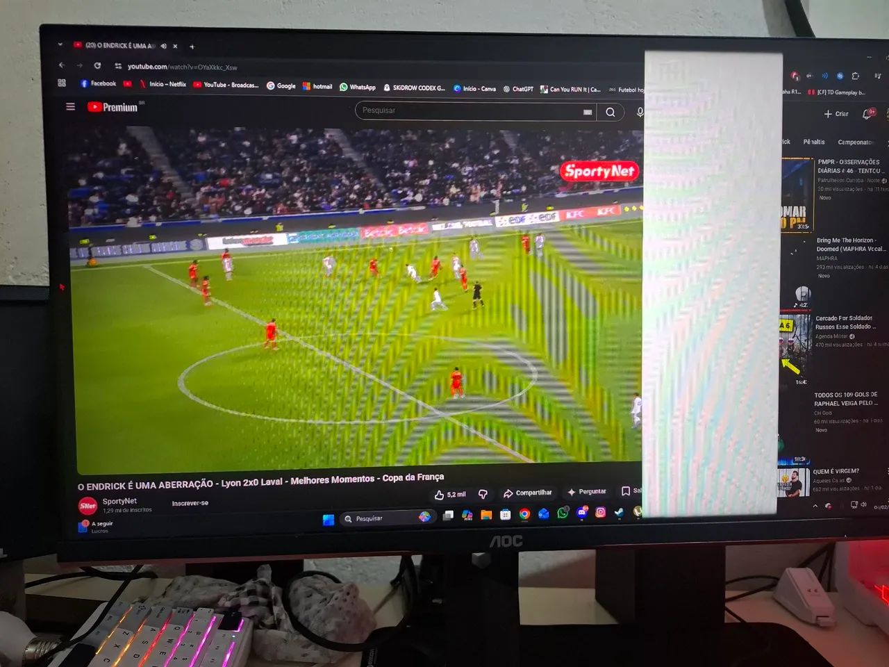 Monitor aoc hero g2 27 polegadas 144hz 1ms /LCD QUEIMADAS - Foto 2