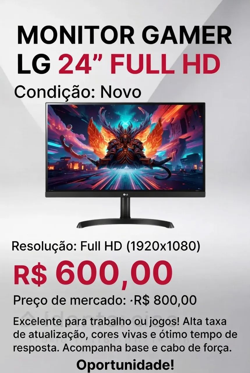 MONITOR GAMER LG 24" FULL HD