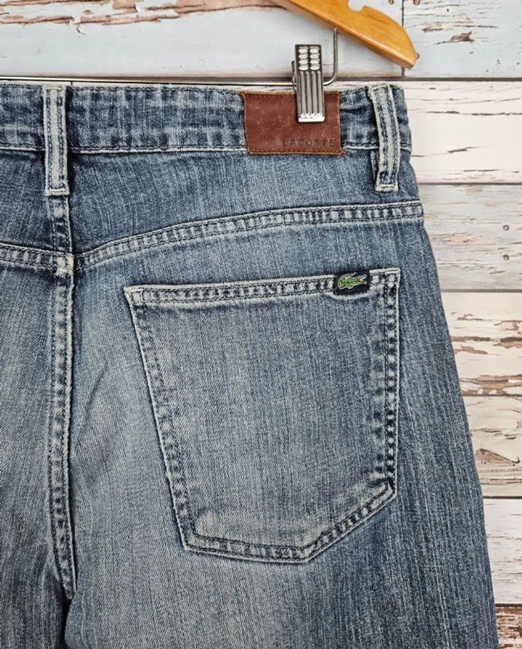 calça jeans lacoste corte straight masculina original - Foto 5