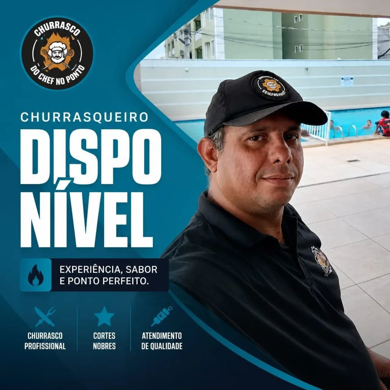 Churrasqueiro profissional para evento 