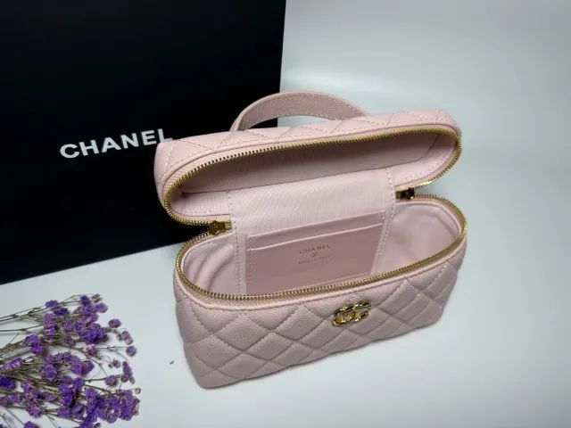 Bolsa Chanel L Box Rosa-Clara com Corrente - Foto 4