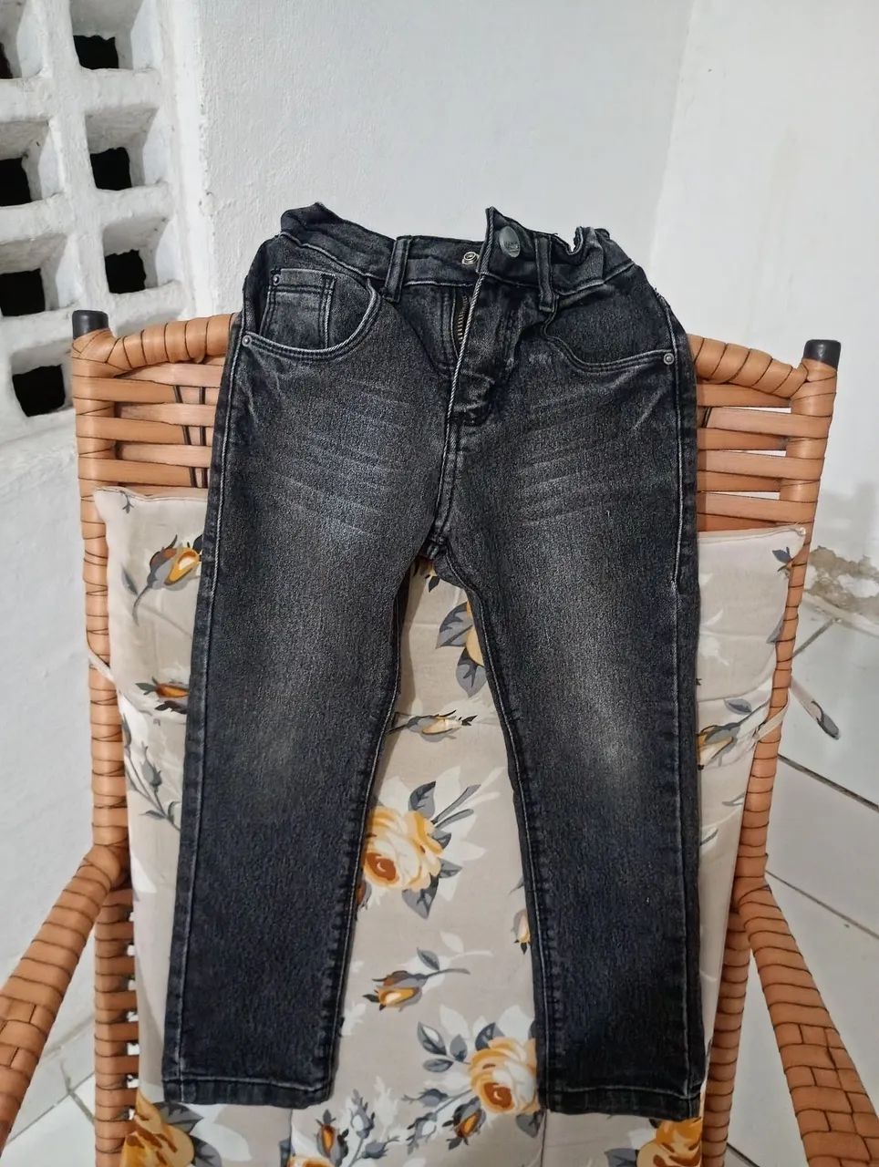 Calça preta jeans infantil 