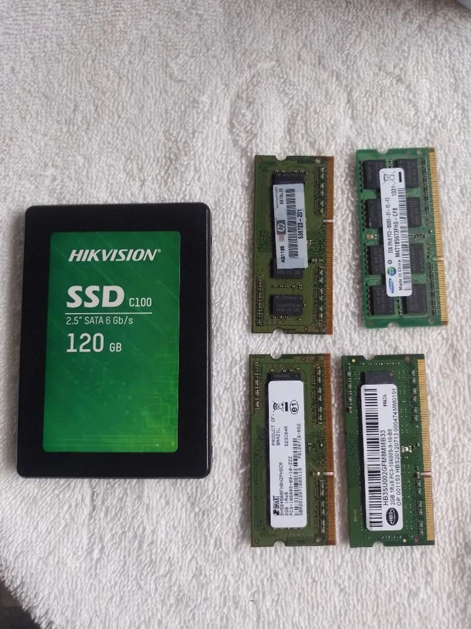 Ssd 120Gb, 4x memória 2Gb DDR 3 para notebook 