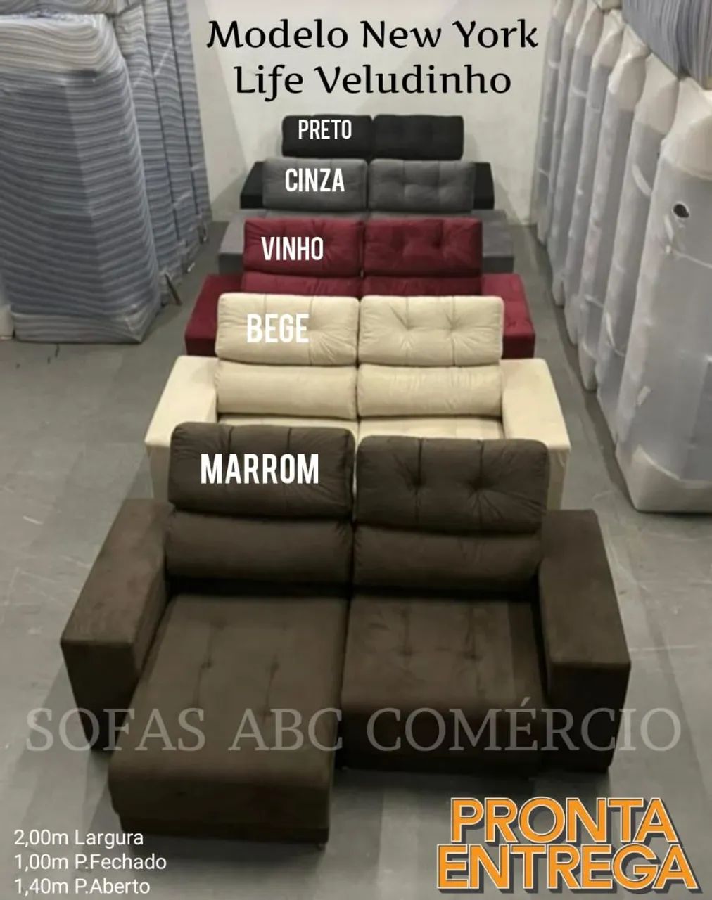 SOFA RETRATIL RECLINÁVEL 2MT FRETE GRÁTIS PAGA NA ENTREGA 