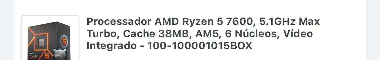 Processador AM5 Ryzen 5 7600 - Foto 2