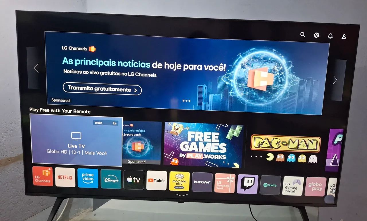 Tv smart 55" 4k lg co voz