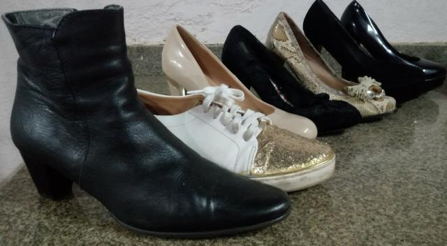 Sapatos, bota de salto 7 pares, número 37
