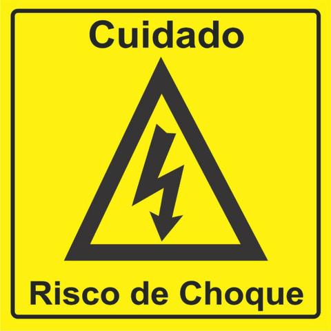Placa De Sinalização Cuidado Risco De Choque Elétrico 30x41 Novo Garantia - Foto 2