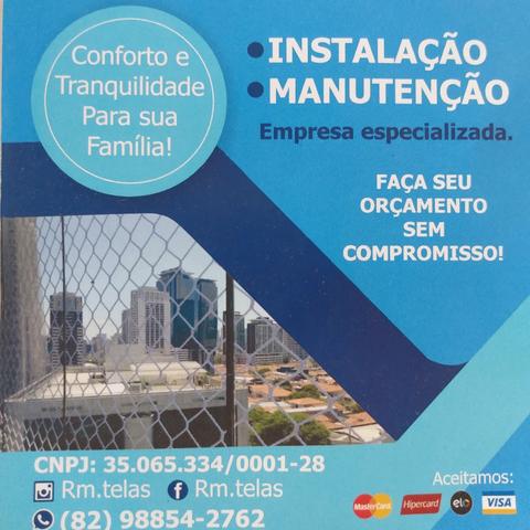 Instalação de telas de proteção