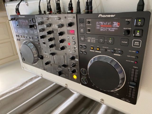 Cdj 350 pioneer mixer Djm 400 kit dj USB com caixa e manual
