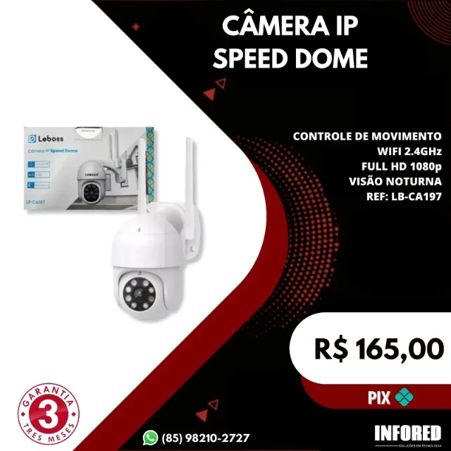 Câmera IP Speed Dome VIP 5225 SD IR Intelbras - Eletrônica Santana -  Eletronica Santana