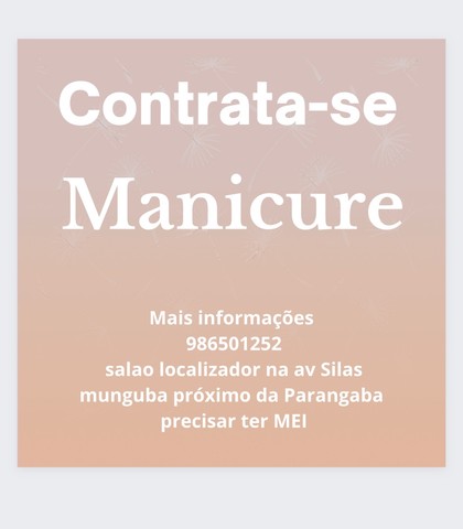 584317154593746 Contrata-se Manicure