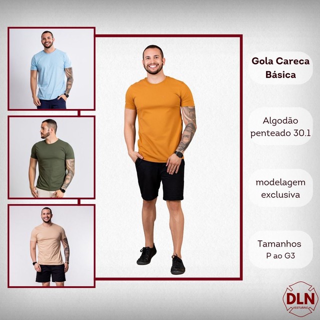 Gola Careca Masculina Algodão  - Foto 2