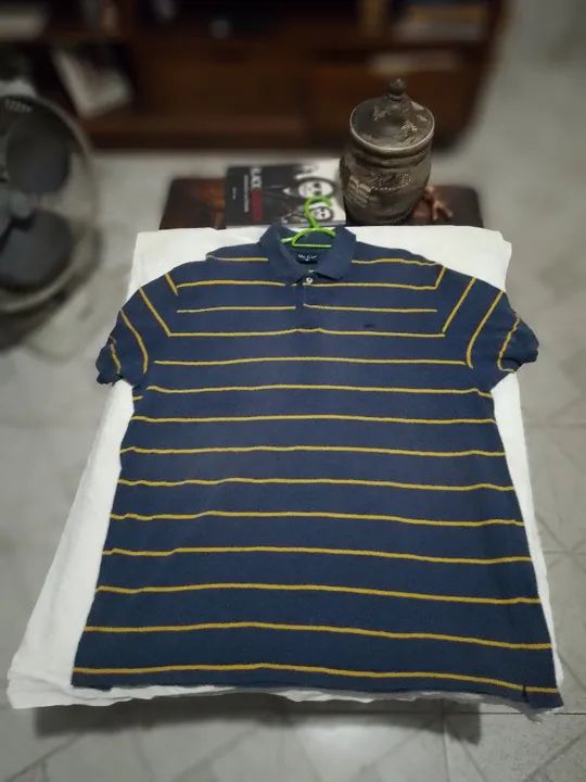 Polo listrada azul e amarelo Mr,Cat  GG