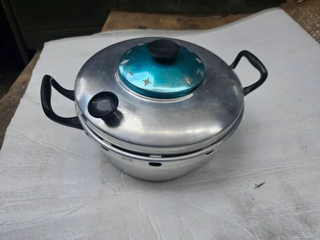 Antiguidade assadeira de bolo panela antiga - Foto 4