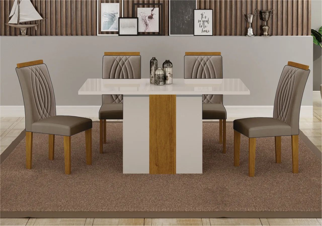 Sala de Jantar Larissa com 4 Cadeiras Oferta t543