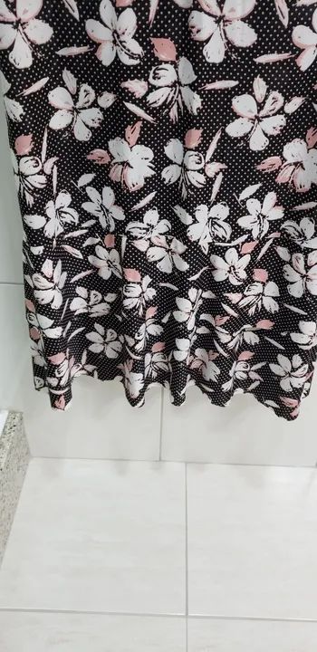 Vestido Floral Preto e Branco - Foto 2