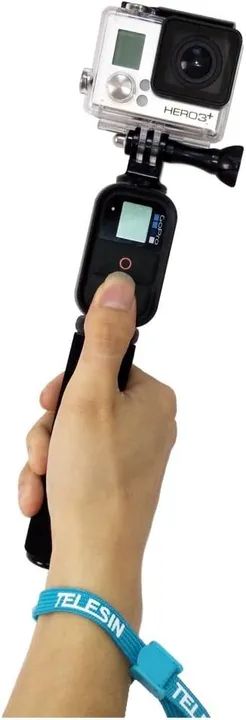 Bastão de mão com Encaixe para controle Extensível 1 metro P/ Go Pro - Foto 2