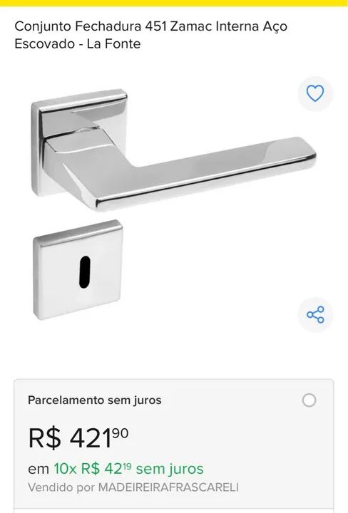 Cj Fechadura 451 ZK EXT ST255 Lá fonte