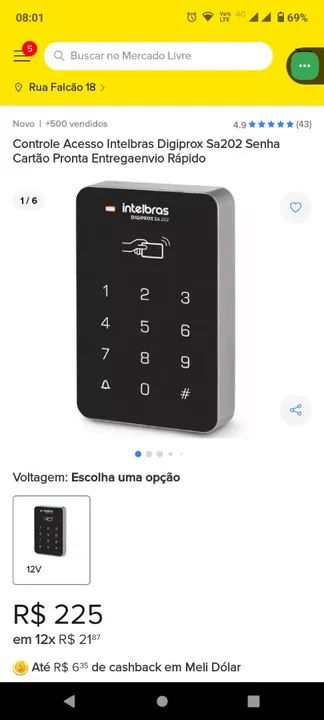 Controle de Acesso Intelbras Digiprox Sa202 Senha Cartão - Novo