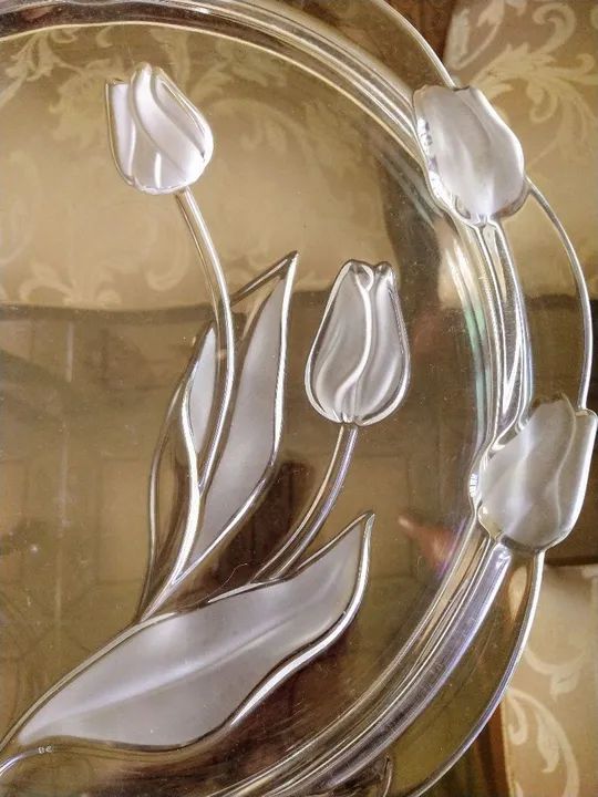 Prato de bolo de Cristal Walther-Glas Nadine produzido na Alemanha. Acompanha a tampa. - Foto 4