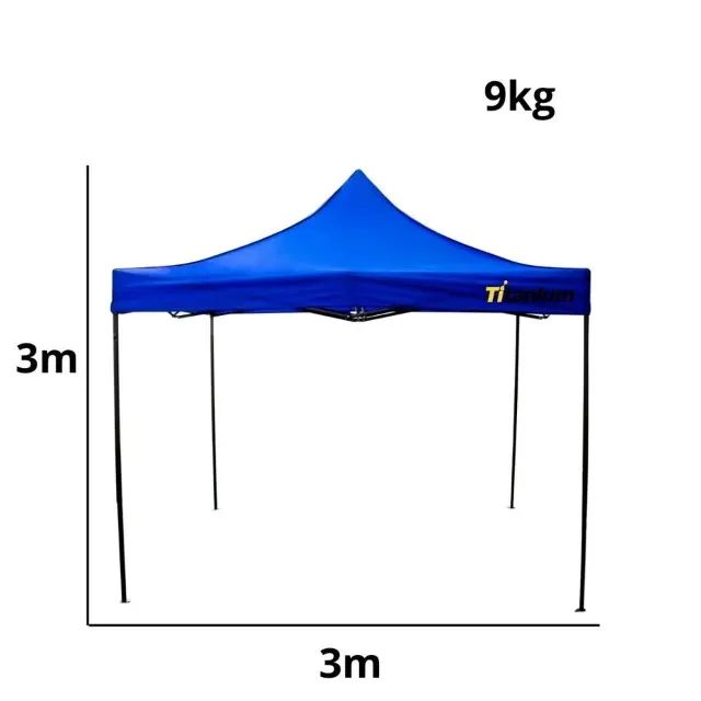 TENDA GAZEBO AZUL 100% POLIESTER TUBO ACO 0,7MM TAM. 3X3MT 705 - Foto 2