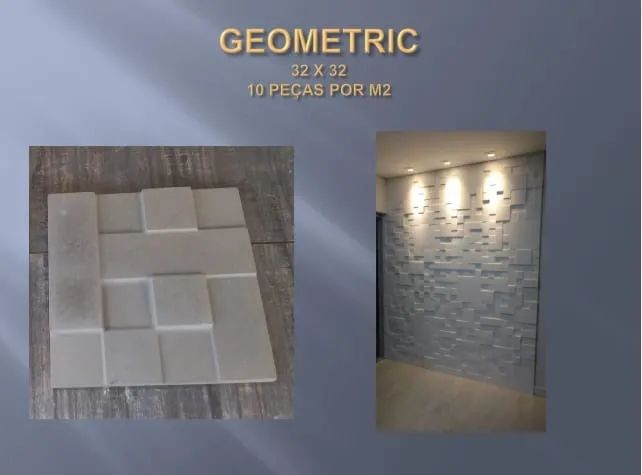 Revestimento  Cimentício Geometric 3D ONIX. - Foto 2