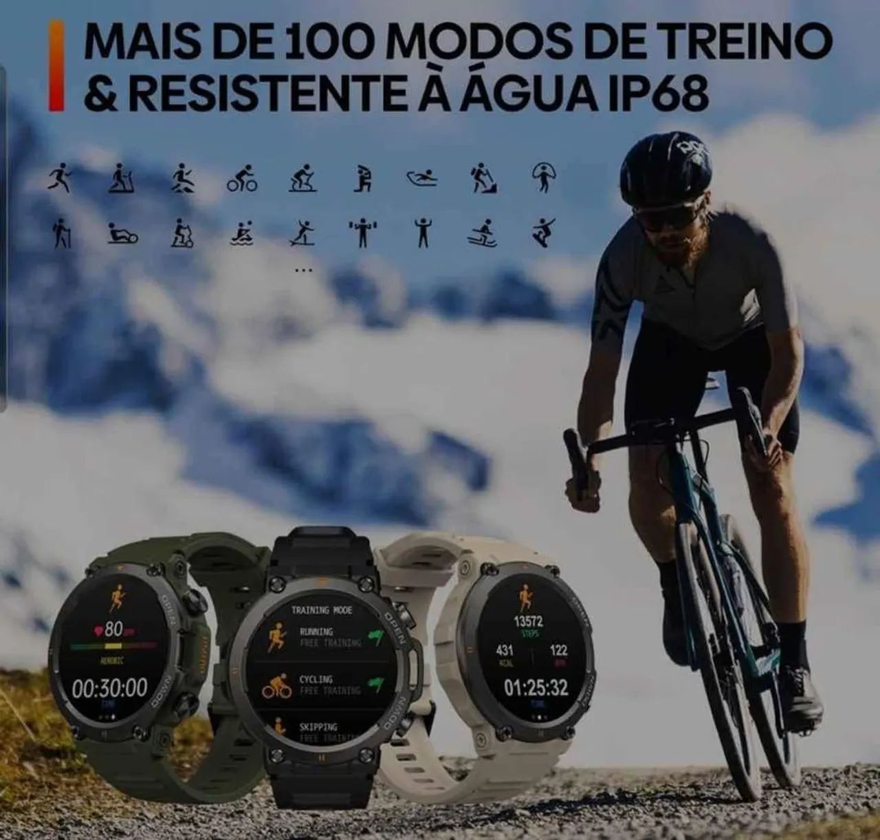 Smartwatch Zeblaze Vibe 8/Certificação Militar IP69 á prova de água/Tela Amoled Ultra HD - Foto 5