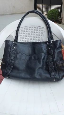 Bolsa Preta em couro  - Foto 2