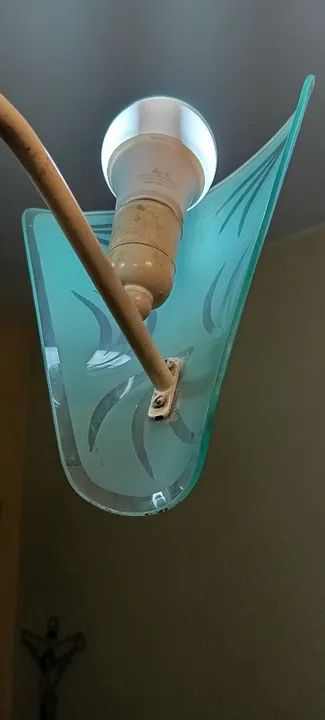 Luminária Pendente de vidro,anos 60 - Foto 3