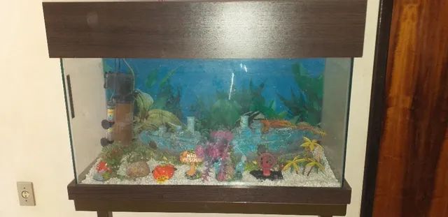 Aquario 80*40*30,com prateleira em aço carbono reforçada. - Foto 4
