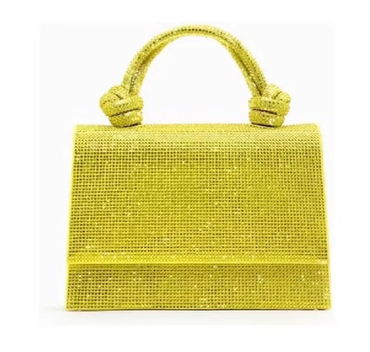 Bolsa de ombro em strass verde Zara - Foto 2