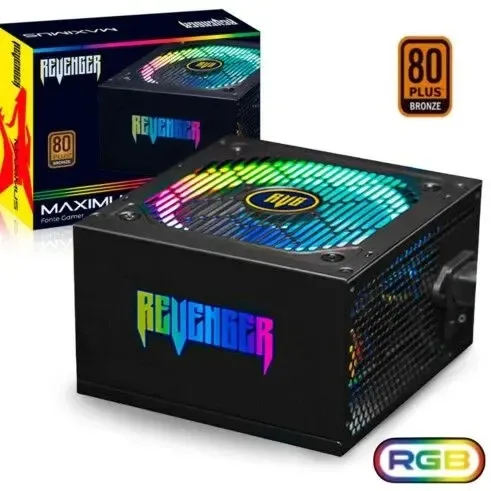 Fonte ATX 550W 80 Plus Bronze PFC Ativo com Led RGB
