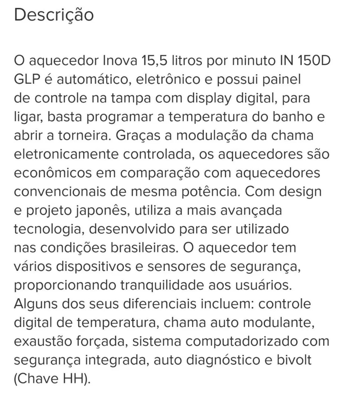Aquecedor a Gás Inova painel Digital - Foto 4