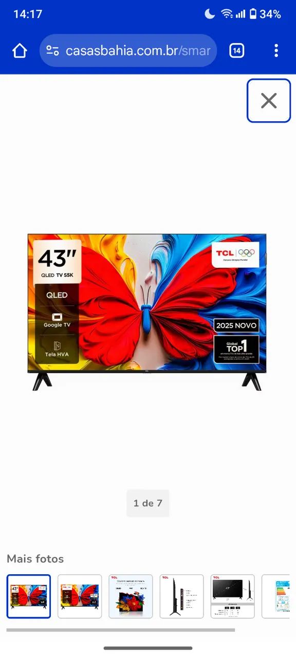 TV TCL 43 polegadas smart  - Foto 3