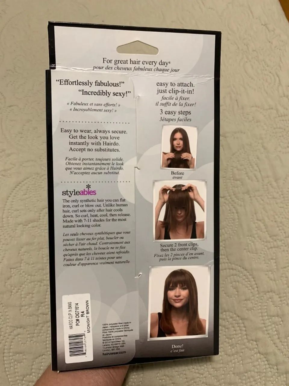 Kit Aplique Extensão de Cabelo HairDo Comprimento e Franja Liso Castanho Escuro  - Foto 4