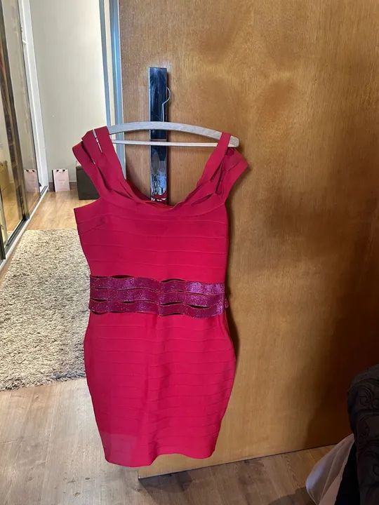 Vestido vermelho bandagem  - Foto 2