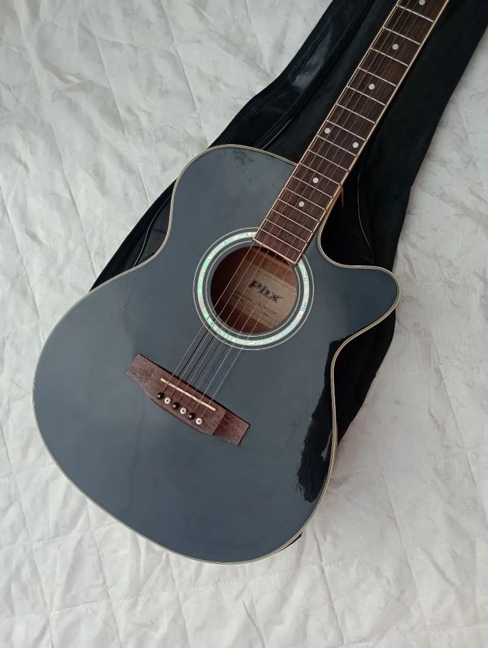 Violão PHX Preto + Capa - Ótimo estado! - Foto 2