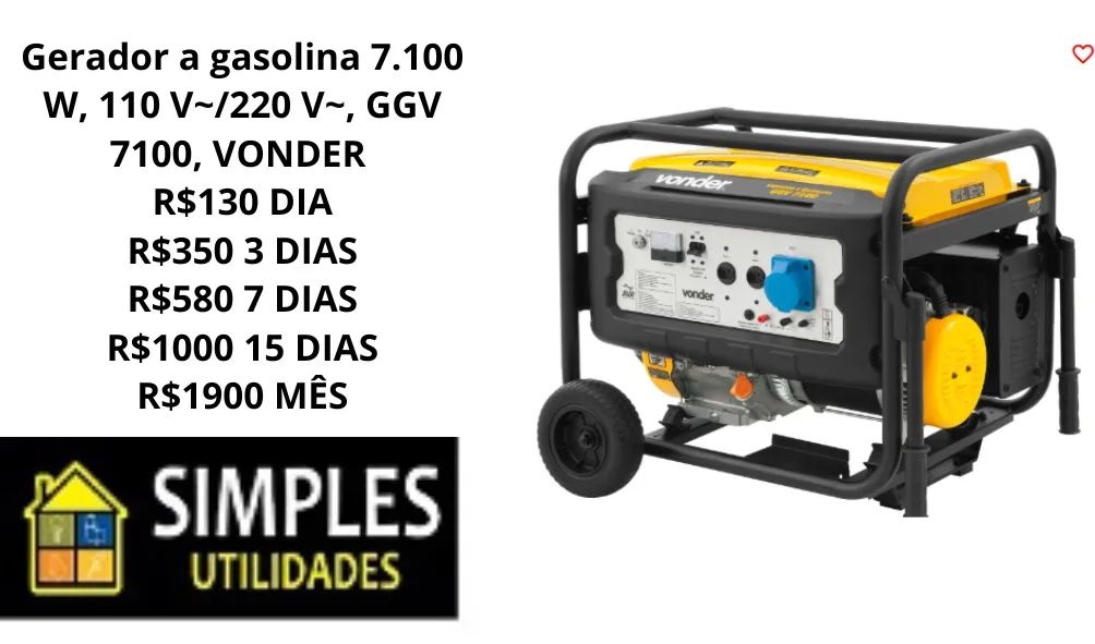 Gerador de energia locação