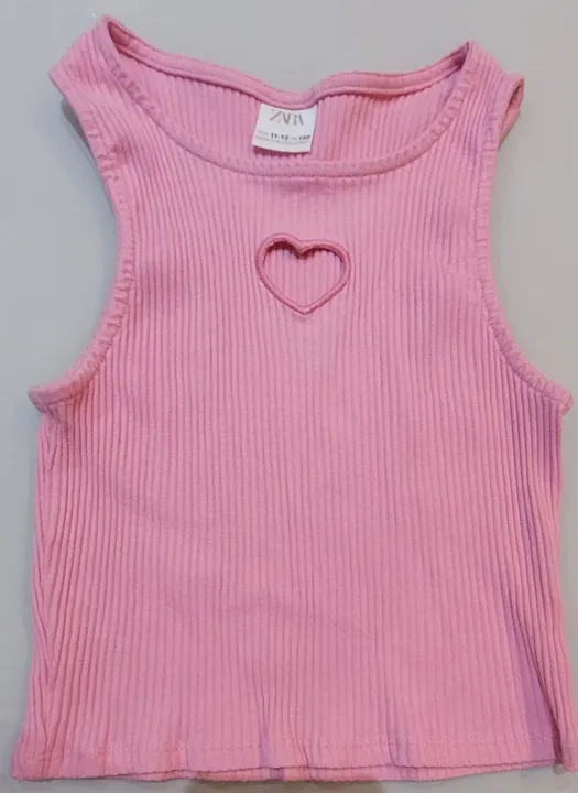 Blusa cropped Zara menina coração