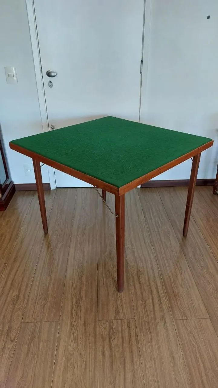 Mesa de jogos quadrada com feltro verde - Foto 2
